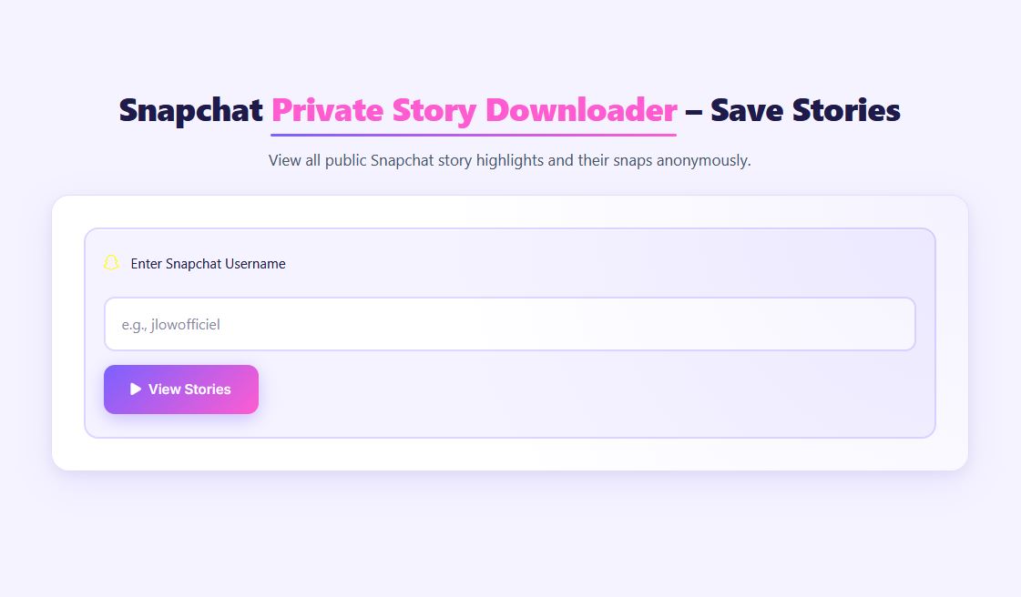 Snapchat Private Story Downloader Preview