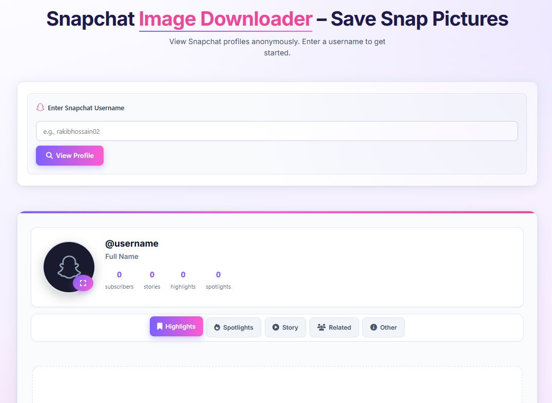 Snapchat Image Downloader Preview