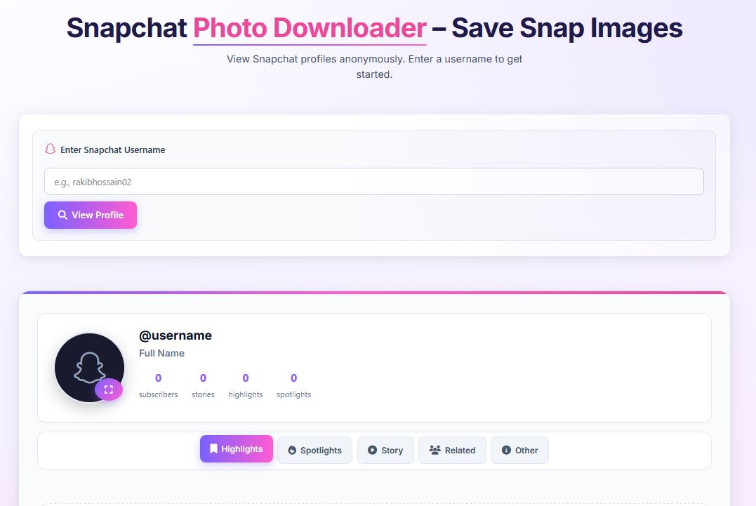 Snapchat Photo Downloader Preview