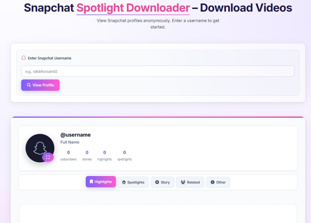 Snapchat Spotlight Downloader Preview